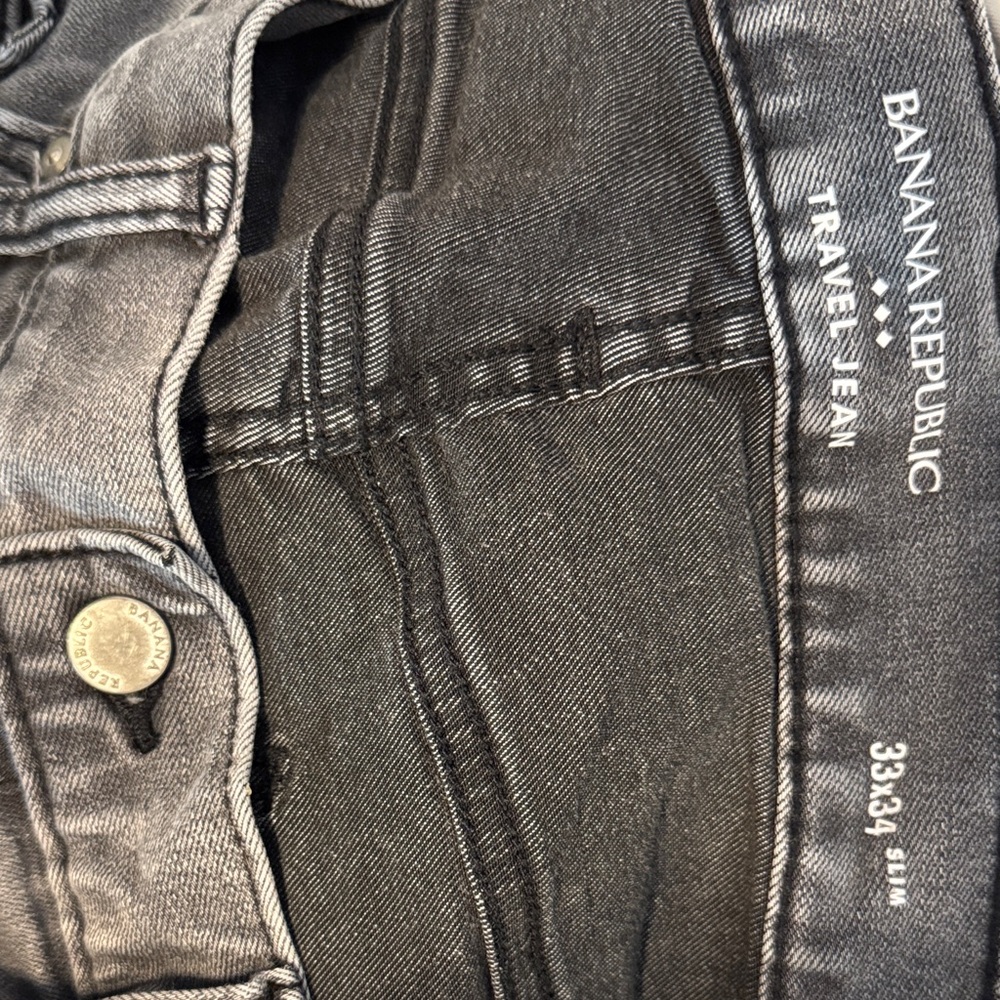 Banana Republic Travel Jean in Black/Gray 33x34 Slim